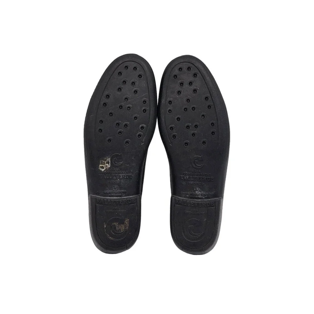 Valleverde Aria Condizionata Italian Pebbled Leather Black Slip-on Moccasin